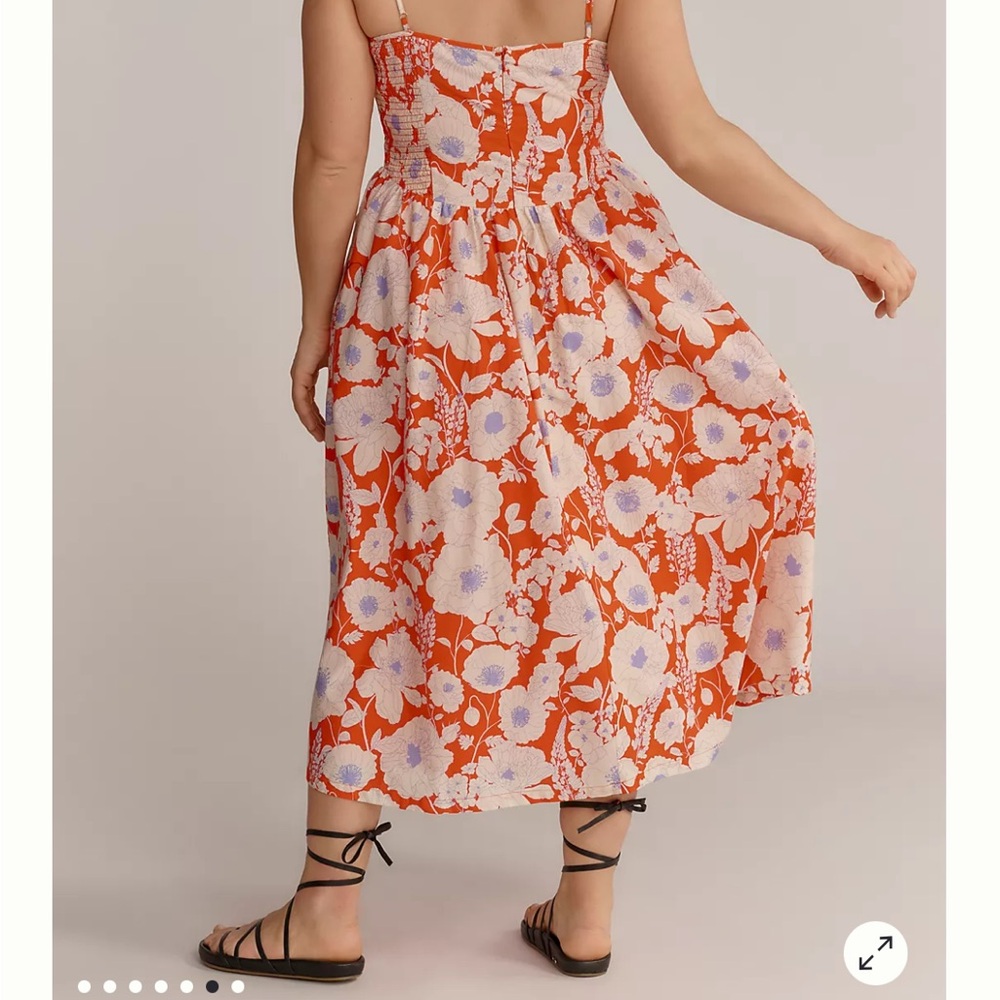 MAEVE SLEEVELESS SQUARE-NECK DROP-WAIST MIDI DRESS - Picture 2 of 2